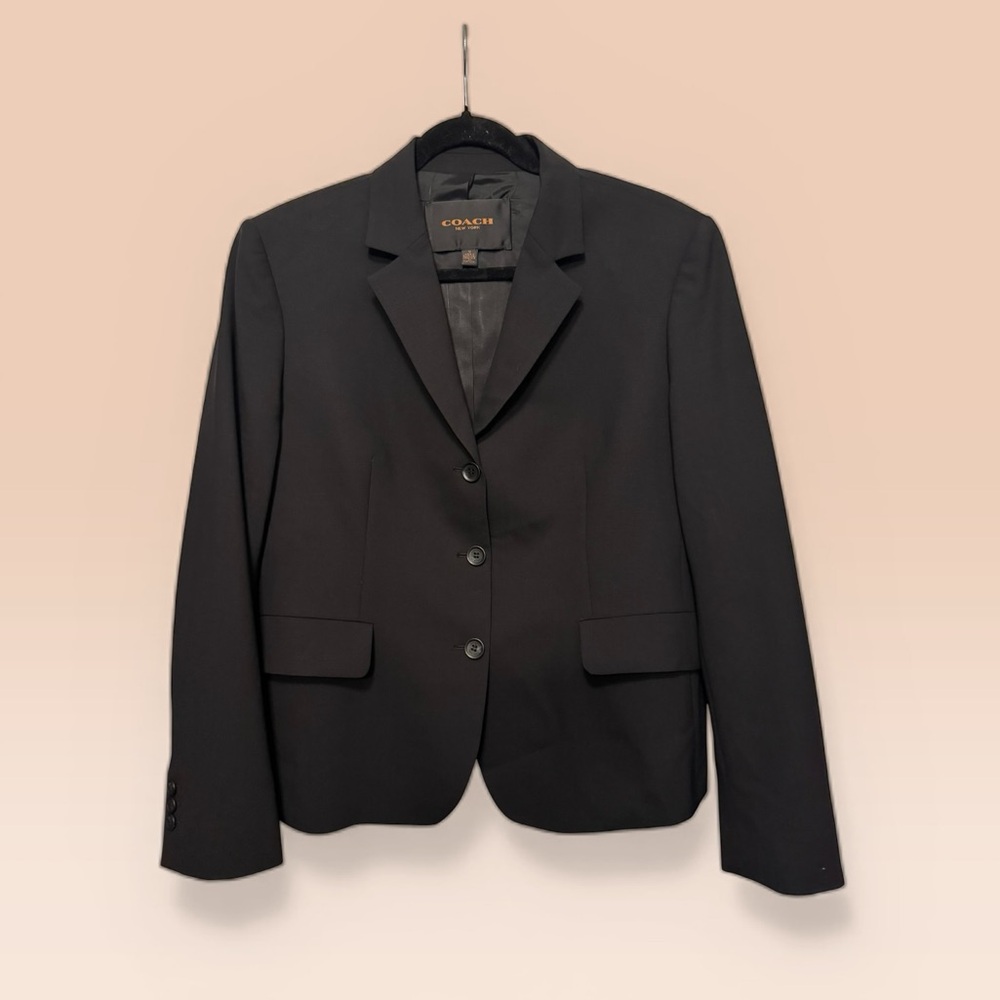 Coach Black Wool Blazer